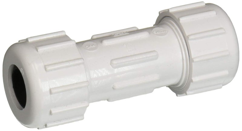 NDS CPC-0500 PVC Compression Coupling, Pipe Connection, IPS Coupling, Compression Fitting, 1/2-Inch IPS UC, White